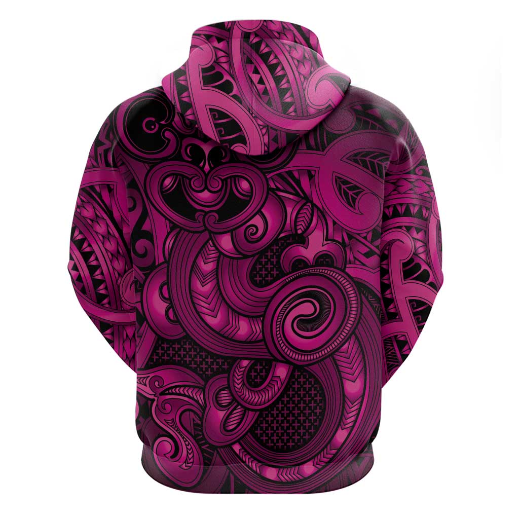 Aotearoa Maori Hei Tiki Hoodie Mawhero Kowhaiwhai Puhoro Motif