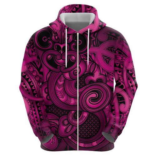 Aotearoa Maori Hei Tiki Hoodie Mawhero Kowhaiwhai Puhoro Motif