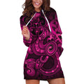 Aotearoa Maori Hei Tiki Hoodie Dress Mawhero Kowhaiwhai Puhoro Motif