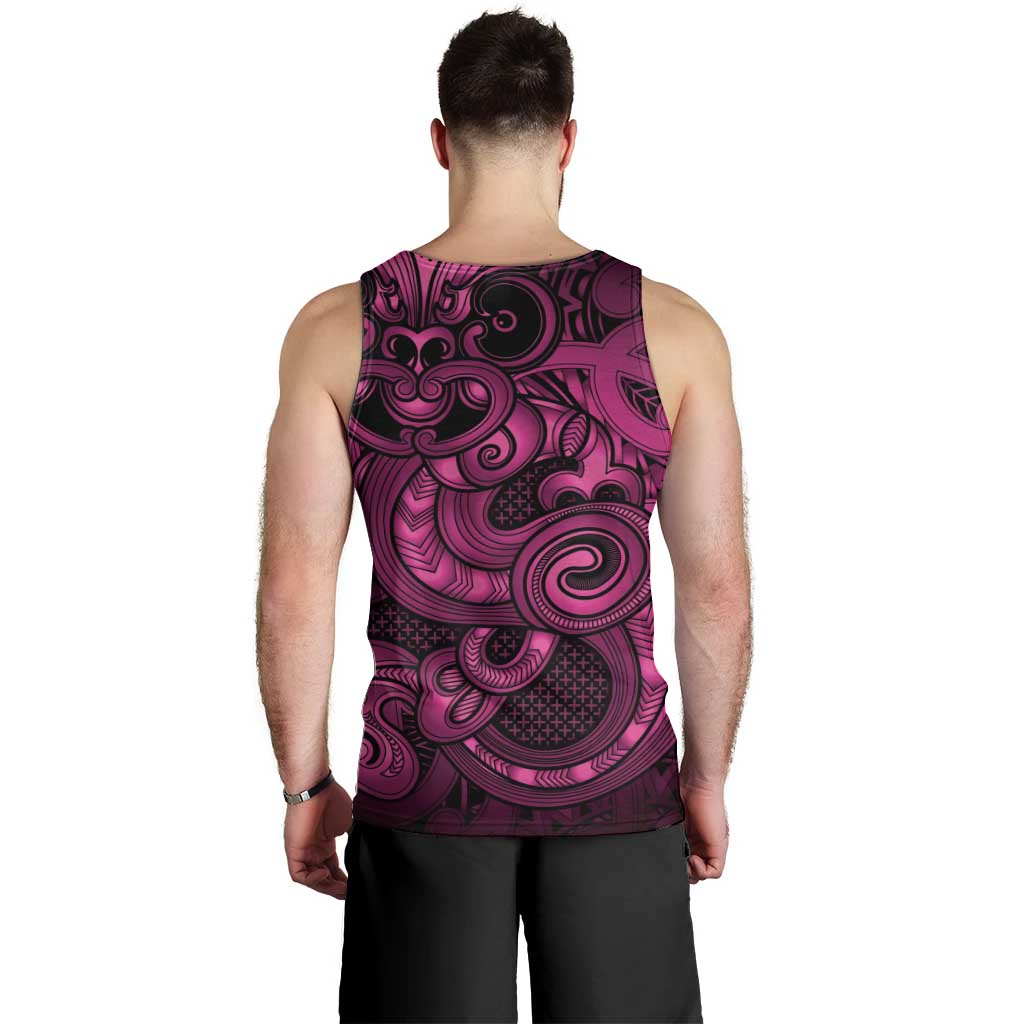 Aotearoa Maori Hei Tiki Men Tank Top Mawhero Kowhaiwhai Puhoro Motif