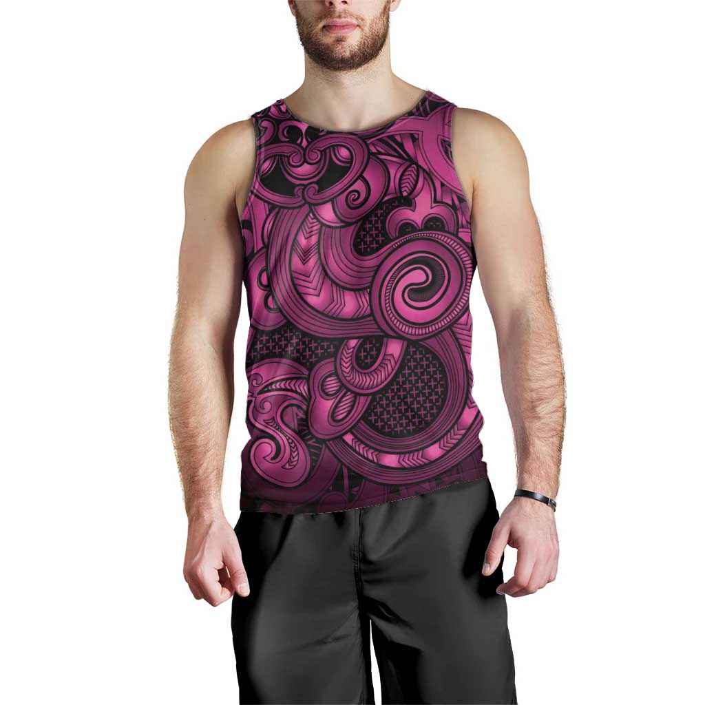 Aotearoa Maori Hei Tiki Men Tank Top Mawhero Kowhaiwhai Puhoro Motif