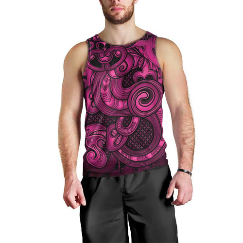 Aotearoa Maori Hei Tiki Men Tank Top Mawhero Kowhaiwhai Puhoro Motif
