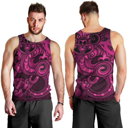 Aotearoa Maori Hei Tiki Men Tank Top Mawhero Kowhaiwhai Puhoro Motif