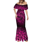 Aotearoa Maori Hei Tiki Mermaid Dress Mawhero Kowhaiwhai Puhoro Motif