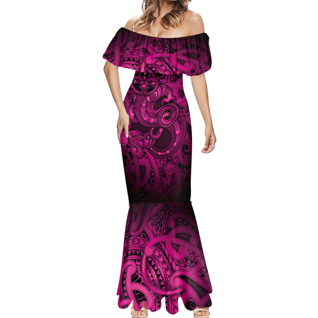 Aotearoa Maori Hei Tiki Mermaid Dress Mawhero Kowhaiwhai Puhoro Motif