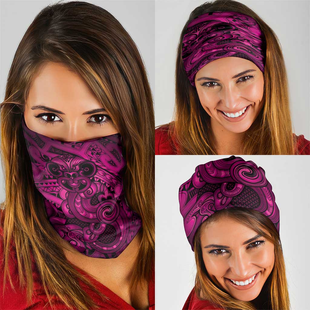 Aotearoa Maori Hei Tiki Neck Gaiter Mawhero Kowhaiwhai Puhoro Motif