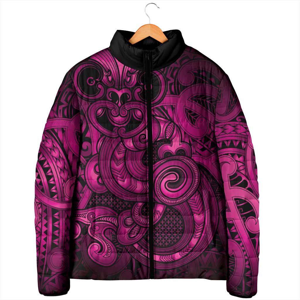 Aotearoa Maori Hei Tiki Padded Jacket Mawhero Kowhaiwhai Puhoro Motif