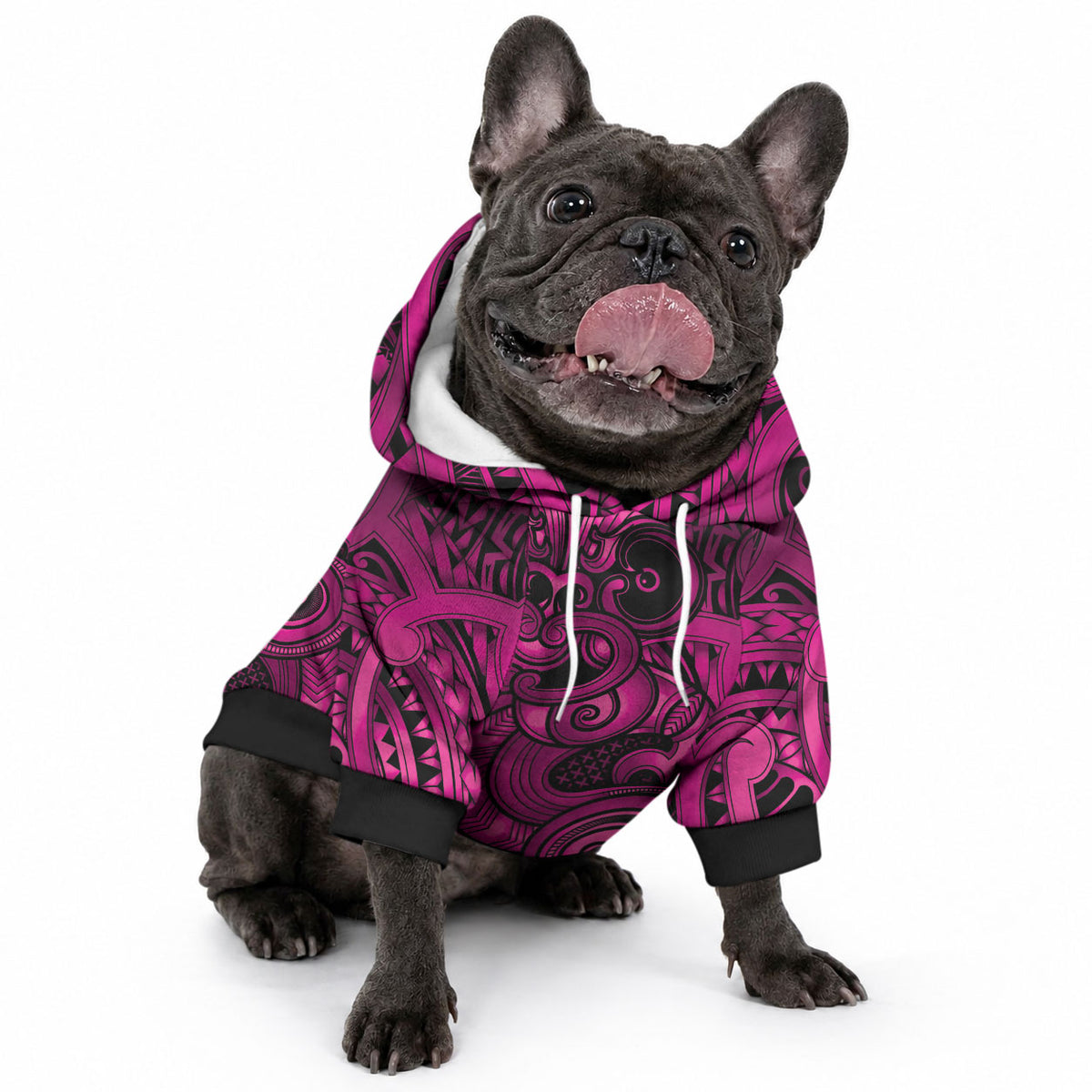 Aotearoa Maori Hei Tiki Pet Hoodie Mawhero Kowhaiwhai Puhoro Motif