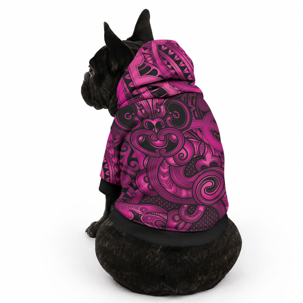 Aotearoa Maori Hei Tiki Pet Hoodie Mawhero Kowhaiwhai Puhoro Motif