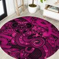 Aotearoa Maori Hei Tiki Round Carpet Mawhero Kowhaiwhai Puhoro Motif