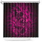 Aotearoa Maori Hei Tiki Shower Curtain Mawhero Kowhaiwhai Puhoro Motif