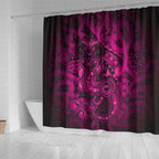 Aotearoa Maori Hei Tiki Shower Curtain Mawhero Kowhaiwhai Puhoro Motif