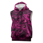 Aotearoa Maori Hei Tiki Sleeveless Hoodie Mawhero Kowhaiwhai Puhoro Motif