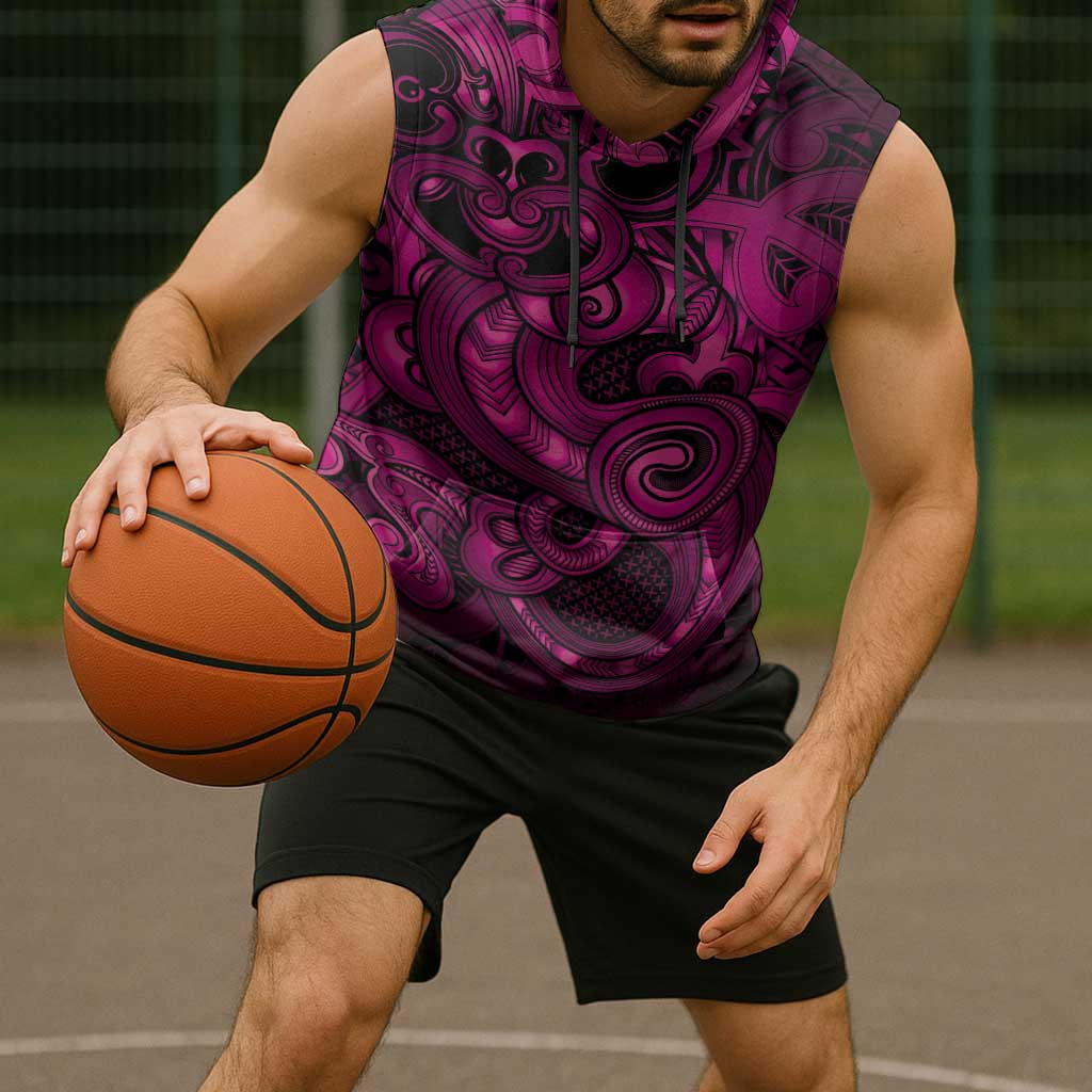 Aotearoa Maori Hei Tiki Sleeveless Hoodie Mawhero Kowhaiwhai Puhoro Motif