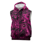 Aotearoa Maori Hei Tiki Sleeveless Zip Hoodie Mawhero Kowhaiwhai Puhoro Motif