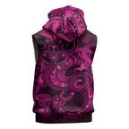 Aotearoa Maori Hei Tiki Sleeveless Zip Hoodie Mawhero Kowhaiwhai Puhoro Motif