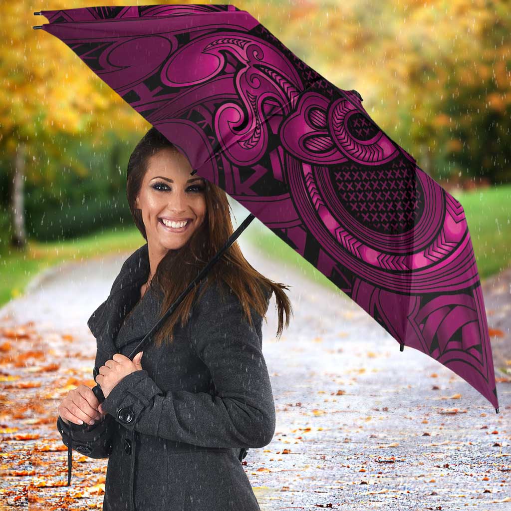 Aotearoa Maori Hei Tiki Umbrella Mawhero Kowhaiwhai Puhoro Motif