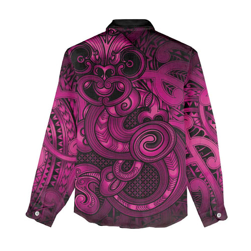 Aotearoa Maori Hei Tiki Women Casual Shirt Mawhero Kowhaiwhai Puhoro Motif