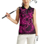 Aotearoa Maori Hei Tiki Women Sleeveless Polo Shirt Mawhero Kowhaiwhai Puhoro Motif