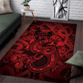 Aotearoa Maori Hei Tiki Area Rug Whero Kowhaiwhai Puhoro Motif