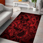 Aotearoa Maori Hei Tiki Area Rug Whero Kowhaiwhai Puhoro Motif