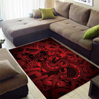 Aotearoa Maori Hei Tiki Area Rug Whero Kowhaiwhai Puhoro Motif