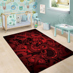 Aotearoa Maori Hei Tiki Area Rug Whero Kowhaiwhai Puhoro Motif