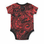 Aotearoa Maori Hei Tiki Baby Onesie Whero Kowhaiwhai Puhoro Motif