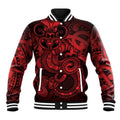 Aotearoa Maori Hei Tiki Baseball Jacket Whero Kowhaiwhai Puhoro Motif
