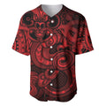 Aotearoa Maori Hei Tiki Baseball Jersey Whero Kowhaiwhai Puhoro Motif