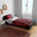 Aotearoa Maori Hei Tiki Bedding Set Whero Kowhaiwhai Puhoro Motif