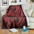 Aotearoa Maori Hei Tiki Blanket Whero Kowhaiwhai Puhoro Motif