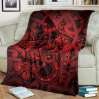 Aotearoa Maori Hei Tiki Blanket Whero Kowhaiwhai Puhoro Motif