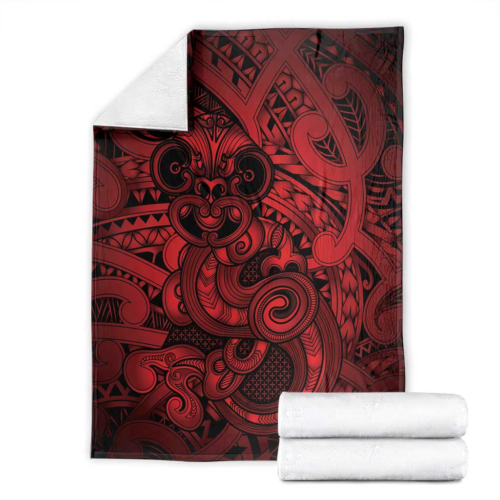 Aotearoa Maori Hei Tiki Blanket Whero Kowhaiwhai Puhoro Motif