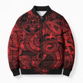 Aotearoa Maori Hei Tiki Bomber Puffer Jacket Whero Kowhaiwhai Puhoro Motif