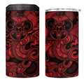 Aotearoa Maori Hei Tiki 4 in 1 Can Cooler Tumbler Whero Kowhaiwhai Puhoro Motif