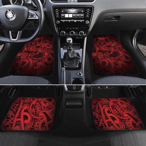 Aotearoa Maori Hei Tiki Car Mats Whero Kowhaiwhai Puhoro Motif