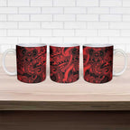 Aotearoa Maori Hei Tiki Ceramic Mug Whero Kowhaiwhai Puhoro Motif