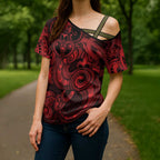 Aotearoa Maori Hei Tiki Cross Shoulder Shirt Whero Kowhaiwhai Puhoro Motif