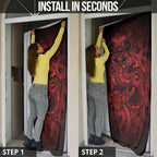 Aotearoa Maori Hei Tiki Door Cover Whero Kowhaiwhai Puhoro Motif