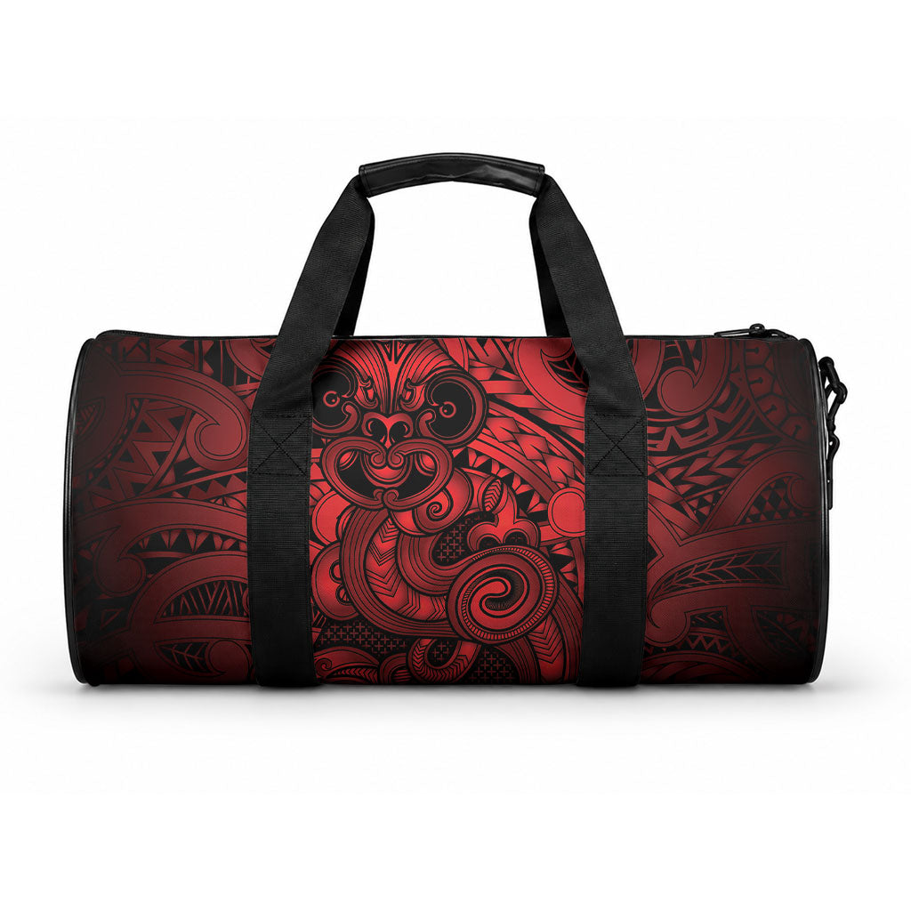 Aotearoa Maori Hei Tiki Duffle Bag Whero Kowhaiwhai Puhoro Motif