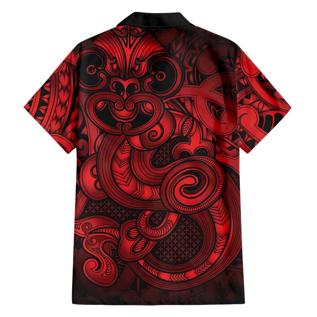 Aotearoa Maori Hei Tiki Family Matching Long Sleeve Bodycon Dress and Hawaiian Shirt Whero Kowhaiwhai Puhoro Motif