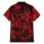 Aotearoa Maori Hei Tiki Family Matching Mermaid Dress and Hawaiian Shirt Whero Kowhaiwhai Puhoro Motif