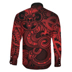 Aotearoa Maori Hei Tiki Family Matching Mermaid Dress and Hawaiian Shirt Whero Kowhaiwhai Puhoro Motif