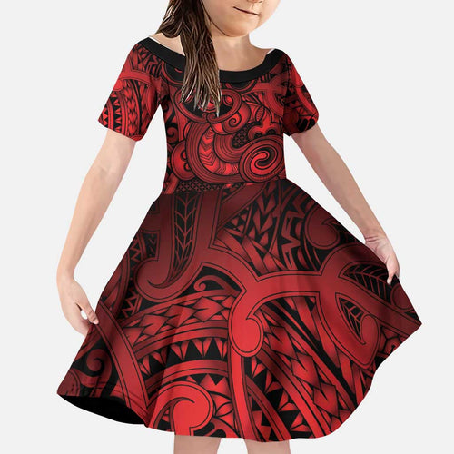 Aotearoa Maori Hei Tiki Family Matching Puletasi and Hawaiian Shirt Whero Kowhaiwhai Puhoro Motif