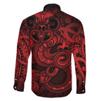 Aotearoa Maori Hei Tiki Family Matching Summer Maxi Dress and Hawaiian Shirt Whero Kowhaiwhai Puhoro Motif