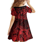 Aotearoa Maori Hei Tiki Family Matching Tank Maxi Dress and Hawaiian Shirt Whero Kowhaiwhai Puhoro Motif