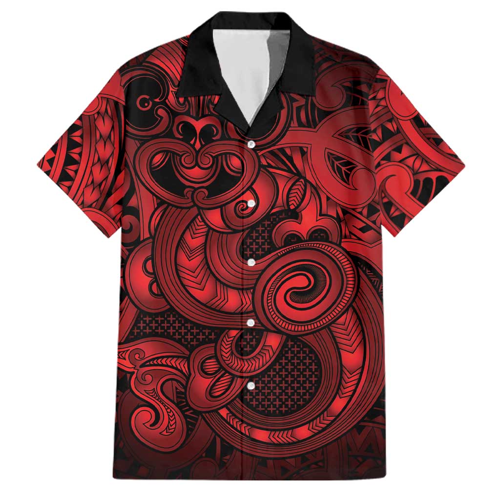 Aotearoa Maori Hei Tiki Family Matching Tank Maxi Dress and Hawaiian Shirt Whero Kowhaiwhai Puhoro Motif