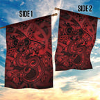 Aotearoa Maori Hei Tiki Garden Flag Whero Kowhaiwhai Puhoro Motif