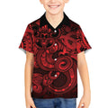 Aotearoa Maori Hei Tiki Kid Hawaiian Shirt Whero Kowhaiwhai Puhoro Motif